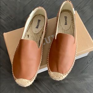 Soludos Platform Leather Smoking Slipp